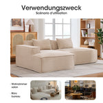 Economy Textile Sofa, 235 cm Wide with Two Cushions and Pencil Case, Modern and Comfortable, Textile