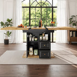 Extendable Dining Table with LED Lighting, 110-140cm, Seats 6, Wood Finish