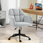 Swivel Chair, Height Adjustable Modern, Armrest, 120 kg, Light Grey Velvet