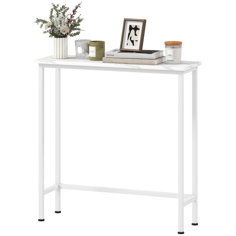 Console Table, Adjustable Foot Pads, Anti-Tip, White