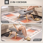 Footstool, Upholstered Stool, 120 kg Load Capacity, Light Grey
