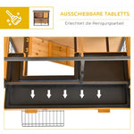 Small Animal Hutch Elevated Pet Cage, Lockable Door 89.5x45x81 cm, Wood/Metal Light Yellow