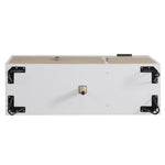 Modern storage cabinet, sideboard with drawer and adjustable shelves, white and wood look