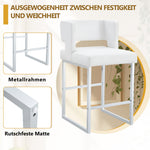Bar Stools 2-Pack Nordic Style Modern Square Design Silver Metal Legs