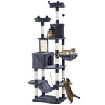 Cat Tree with Cave, 2 Play Balls, Sisal Posts, Platform, Dark Grey