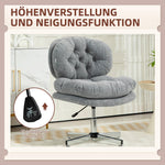 Office Chair, Ergonomic Desk Swivel with Rocking and Padded Seat, Grey Linen Look