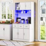 Multifunctional Buffet 100x40x180cm LED App Control Drawers Shelves Power Outlets