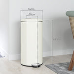 Trash Can 30L Pedal Bin, Inner Bucket, Metal
