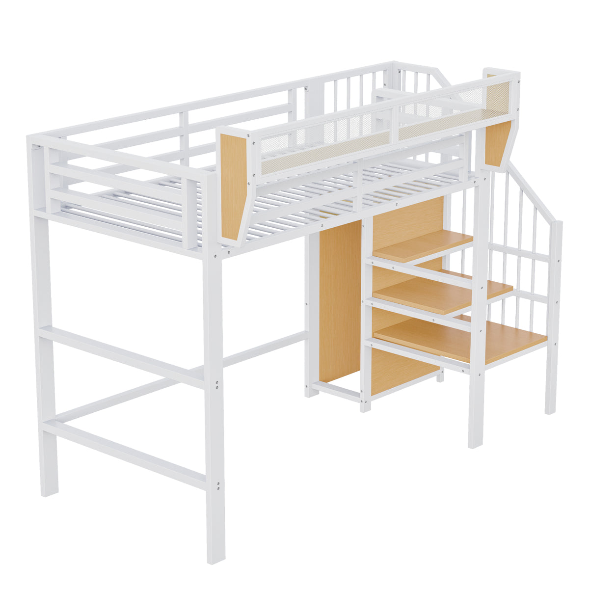 Upholstered Bed 160x200 cm with LED, Storage & USB, Grey PU