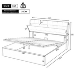 Upholstered Bed 160x200cm Hydraulic & Concealed Headboard Storage PU - White