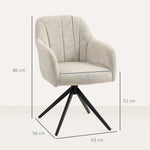 Armchair Swivel Lounge Chair Steel Legs Velvet Beige
