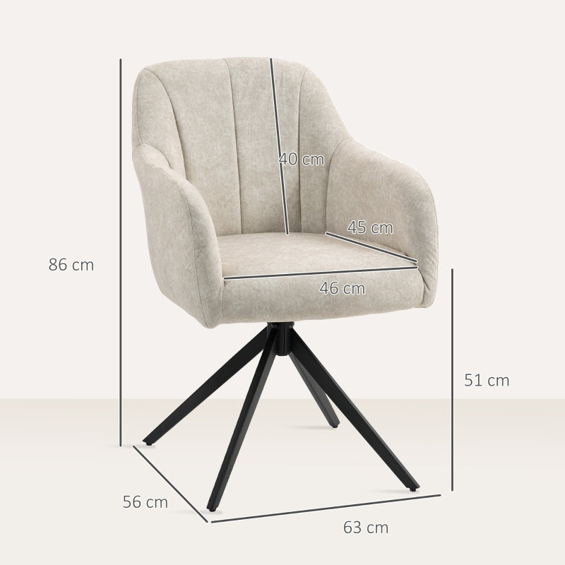 Armchair Swivel Lounge Chair Steel Legs Velvet Beige
