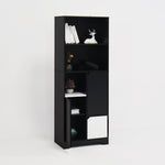 Multifunctional Bookcase with Open Storage, Doors & Drawers - Black/White