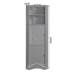 Bathroom Cabinet, Corner with Adjustable Shelf & Storage, Light Grey