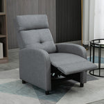 Reclining Armchair, Upholstered with Pocket Spring Core, 150 kg Capacity, Linen Look Grey
