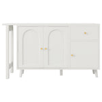 Desk & Sideboard, 2-in-1 360° Rotatable with 3 Doors & 1 Drawer