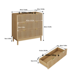 Modern Chest of Drawers, 3 Drawer Medieval Country Style Storage Cabinet for Bedroom and Living Room, Oak Wood