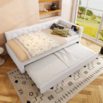 Daybed Sofa Bed 90x200cm Pull-Out Bed Lamp USB/Type-C - Fleece Imitation White
