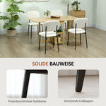 Dining Chairs Set of 4, Upholstered with Steel Legs, White Velvet