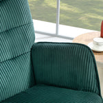 Rocking Chair Armchair Wooden Runners Corduroy Dark Green