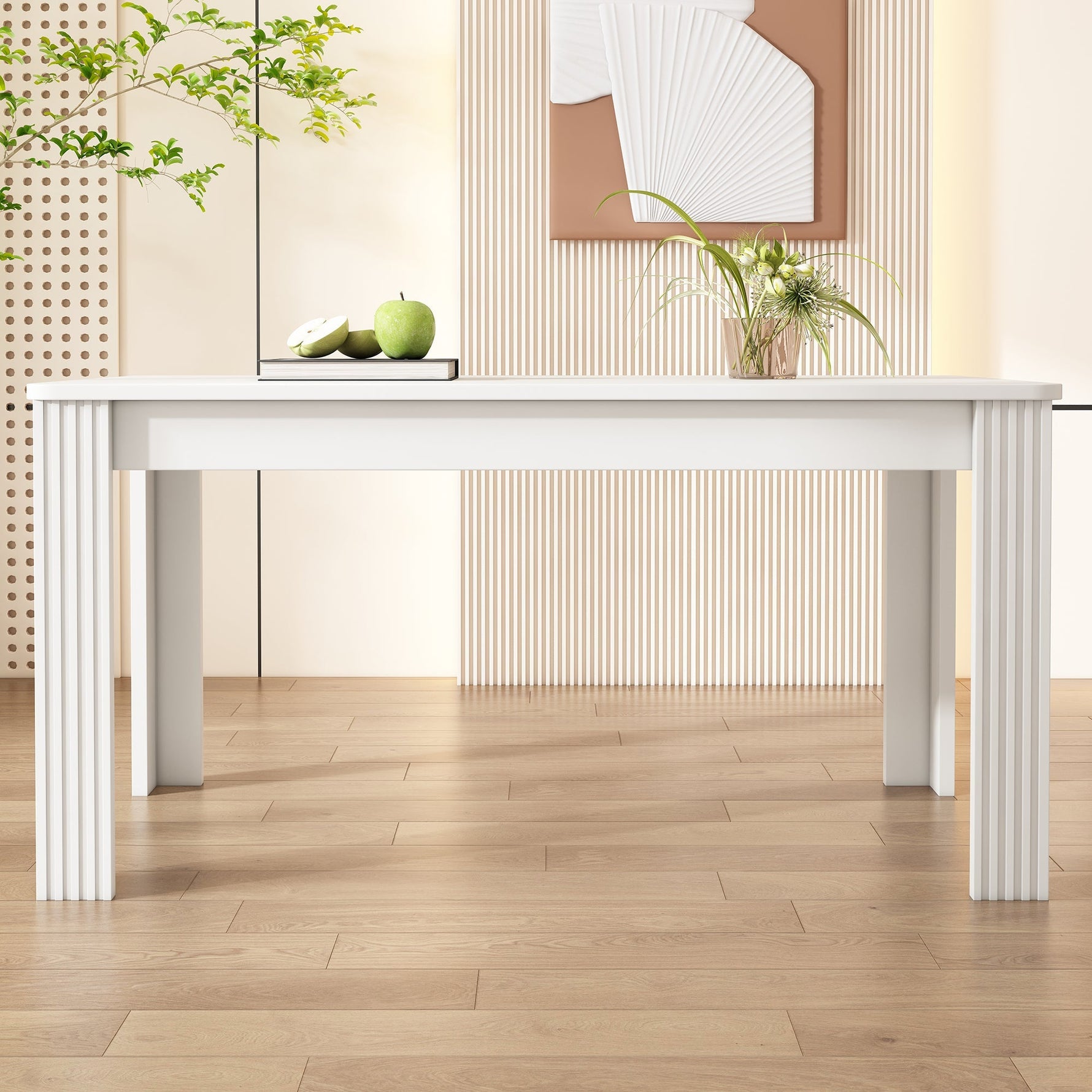 Dining Table Rectangular Modern Simple Oak - White