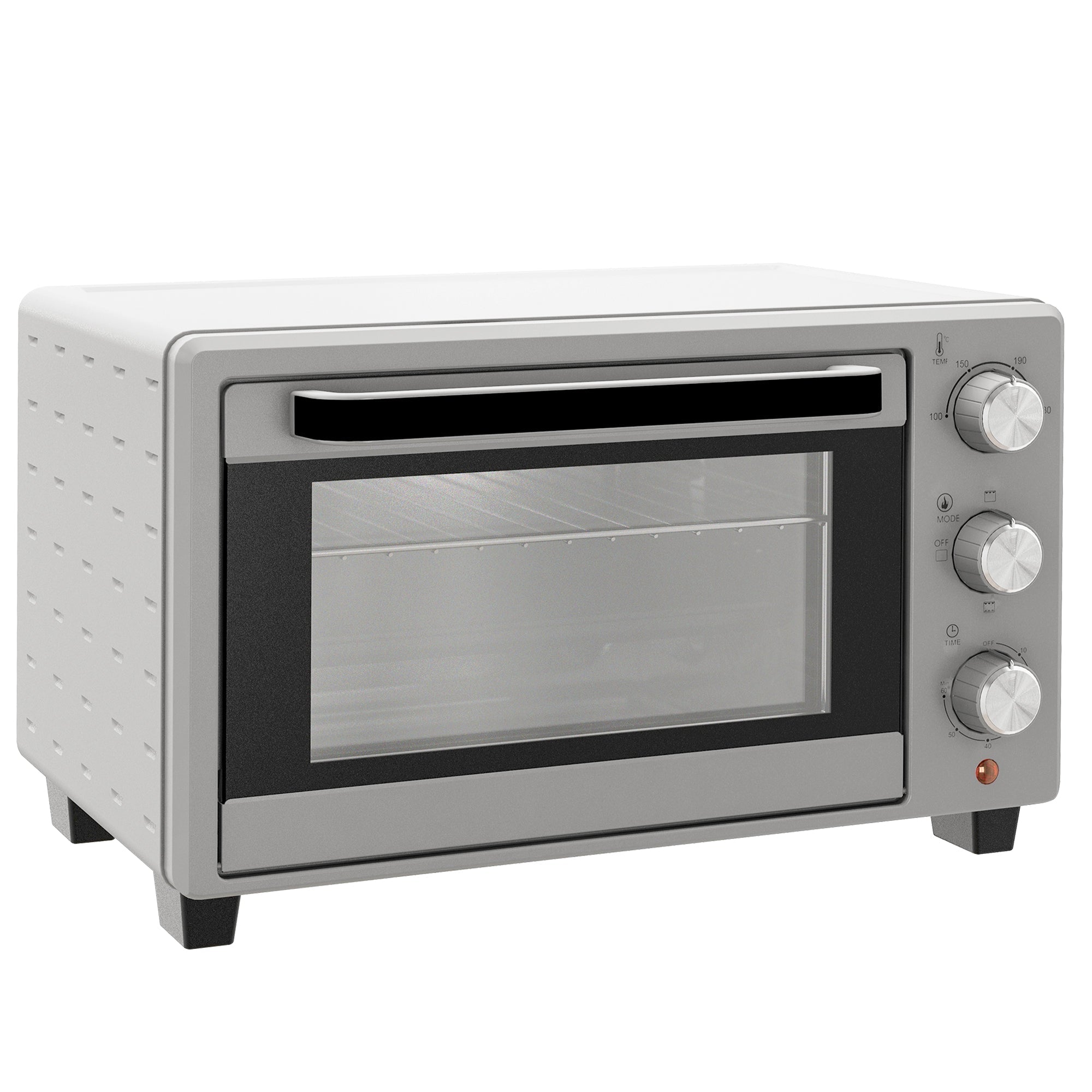 Small Oven 21L 100°C-230°C 3 Cooking Modes Stainless Steel Silver