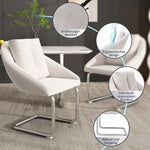 Velvet Dining Chair Set of 6, Luxurious Swivel Design with Cushions and Curved Legs, Beige Samt