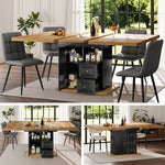 Extendable Dining Table with LED Lighting, 110-140cm, Seats 6, Wood Finish