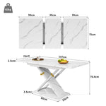 Extendable Dining Table 118-157cm Cross Legs