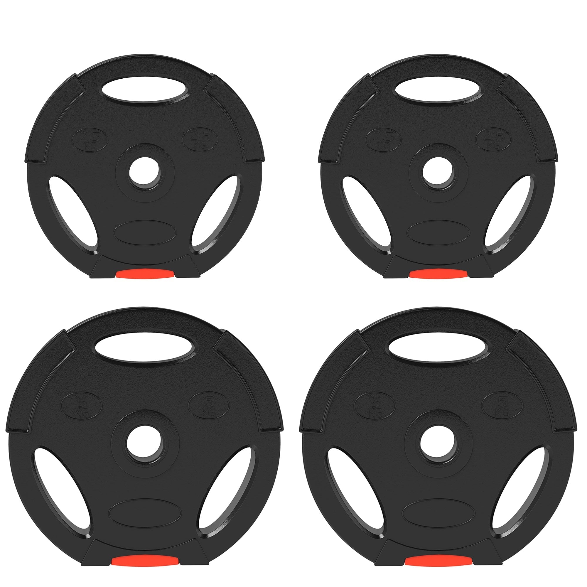 Dumbbell Weights, Set of 4, 2.5kg/5kg Plates, Black