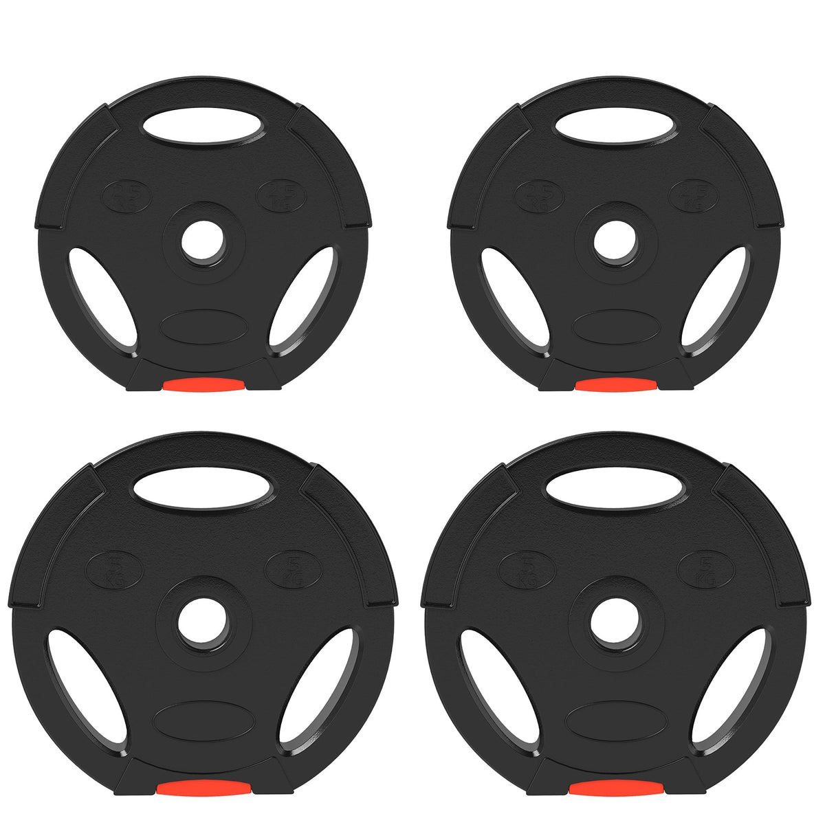 Dumbbell Weights, Set of 4, 2.5kg/5kg Plates, Black