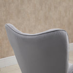 Rocking Chair, Ergonomic Swing, Nursing, Velvet Look, Light Grey