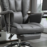 Office Chair Reclining Ergonomic Adjustable Swivel with Footrest Dark Grey