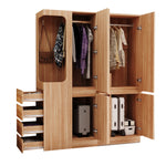 Extra-Large Wardrobe with Drawers and Storage Compartments, 140x40x170cm, Wood Color