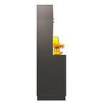 Tall Cabinet 120x40x183.5cm Smart LED Lighting 8 Drawers Adjustable Shelves Black