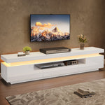 TV Stand 175cm 2 L-Shaped Cabinets LED High-Gloss