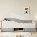 Upholstered Children's Bed 90x190 with Drawers, Grey Velvet