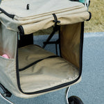 Dog Stroller, Lightweight Foldable, Aluminum Khaki