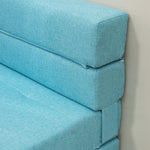 Foldable Sleeper Chair 2-in-1 Bed Function Guest Recliner Blue