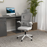 Ergonomic Office Chair - Adjustable Height, Headrest, Lumbar Support, Rocking Function - Mesh Gray
