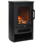 Electric Fireplace, Realistic Flame Effect, Thermostat, Black
