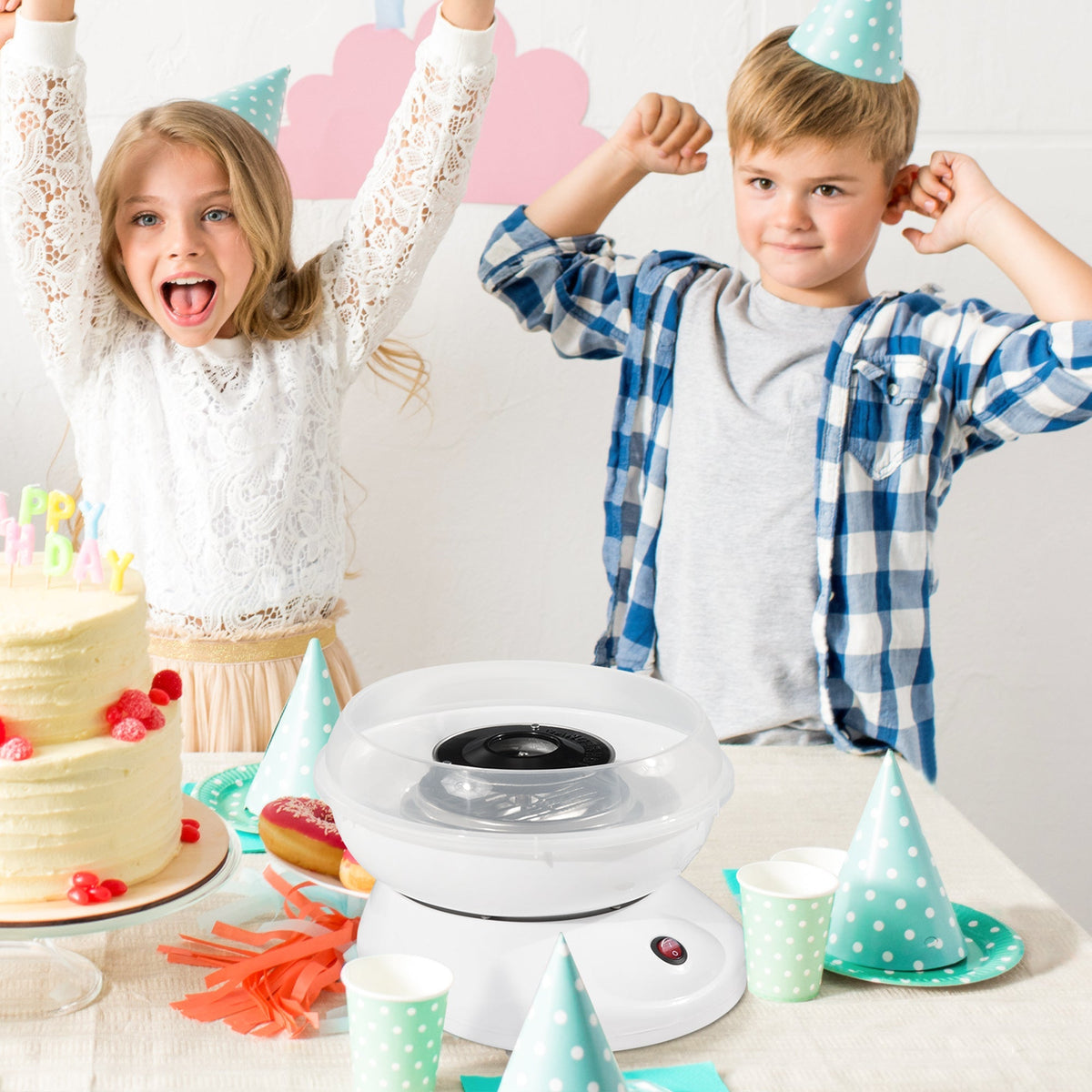 Cotton Candy Machine for Parties, Easy Use, White