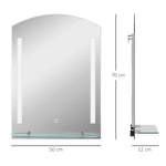 Kleankin Bathroom Mirror, LED, Touch Switch, Aluminum