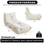 Chenille Togo Sofa with Footrest, Floor Lounge Chair with Memory Foam, Chenille Fabric
