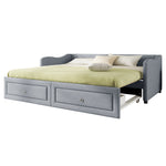 Upholstered Bed 90x200cm Triple Adjustable Headboard - White
