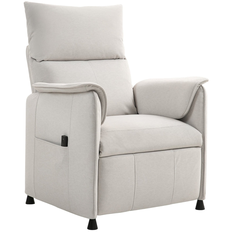 Electric Recliner Chair, Memory Function, Quiet, Adjustable, Pet-Friendly Faux Velvet, Cream