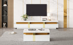 TV Wall Cabinet Set with Coffee Table & TV Cabinet, White