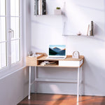 Desk with Storage & Drawer, Large Top, Wood