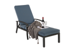 Lounge Patio Chair, Adjustable Reclining Rustproof Aluminum Poolside Chaise, Blue