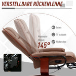 Swivel Recliner Chair, Reclining Footrest Armrests, Faux Leather